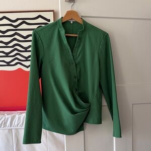 Tibi Green Button-Down Women's Shirt size 4